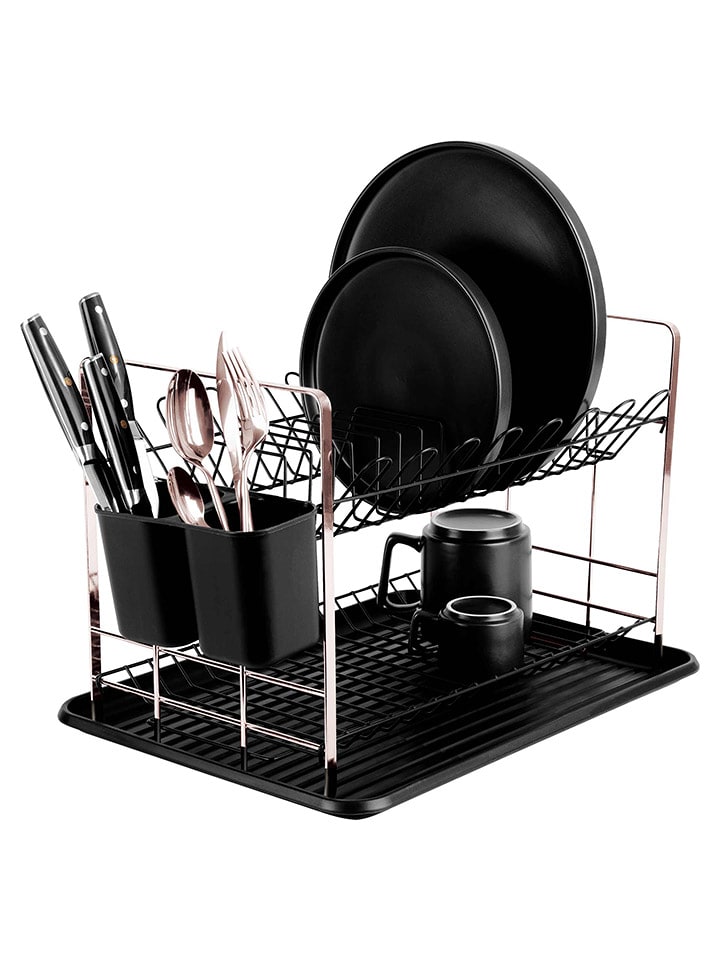 Berlinger Haus Ociekacz w kolorze różowozłoto-czarnym do naczyń - 32 x 48 x 29 cm rozmiar: onesize