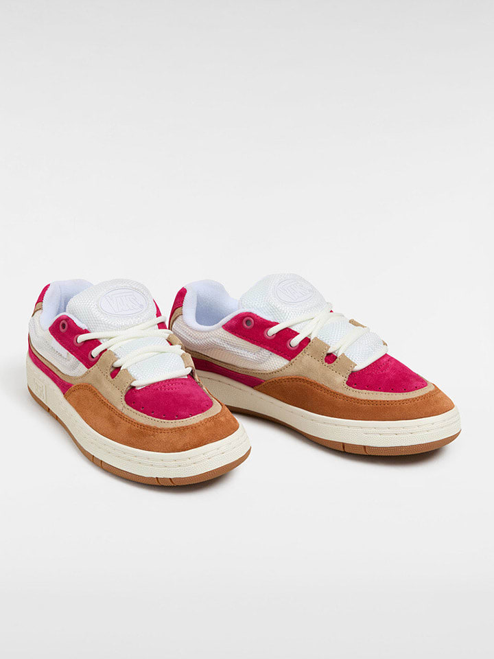 Vans Skórzane sneakersy "Speed LS" w kolorze różowo-jasnobrązowo-białym rozmiar: 42,5