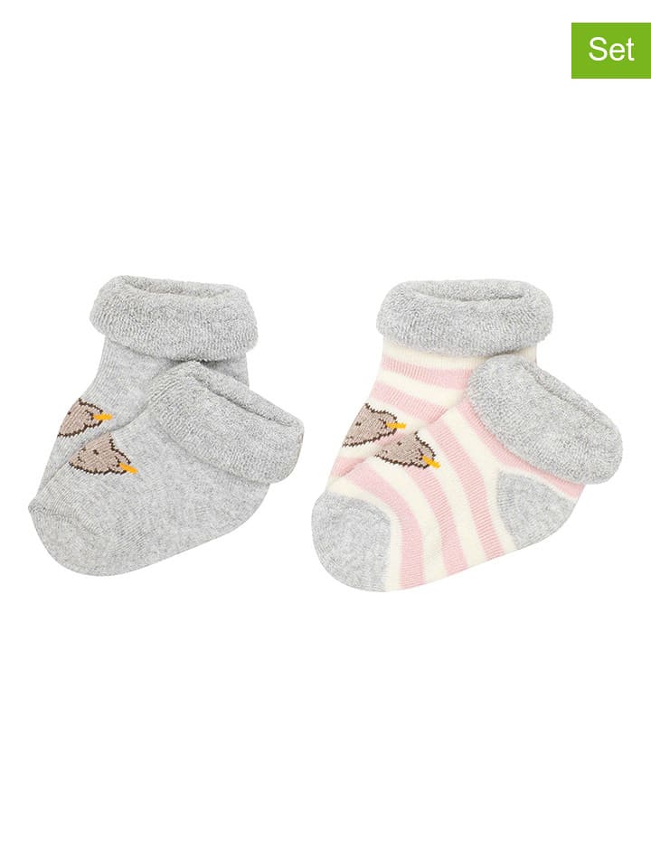 Steiff Skarpety (2 pary) w kolorze szarym rozmiar: 16