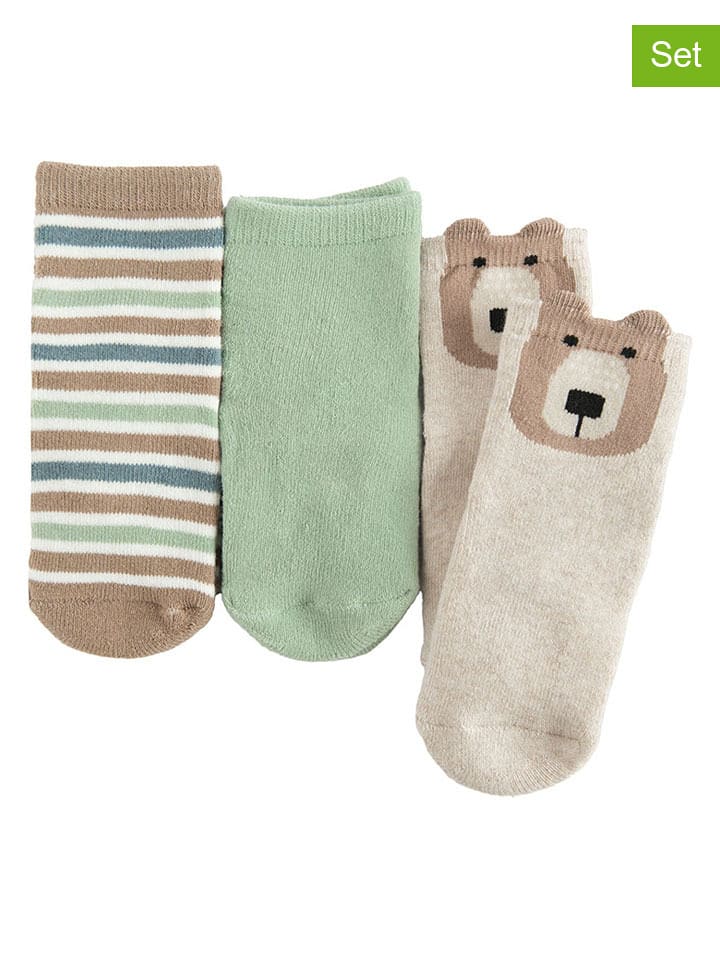 COOL CLUB Skarpety (3 pary) w kolorze beżowo-zielonym rozmiar: 19-21