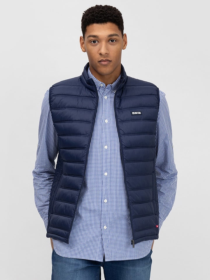 BIG STAR Kamizelka pikowana w kolorze granatowym rozmiar: M