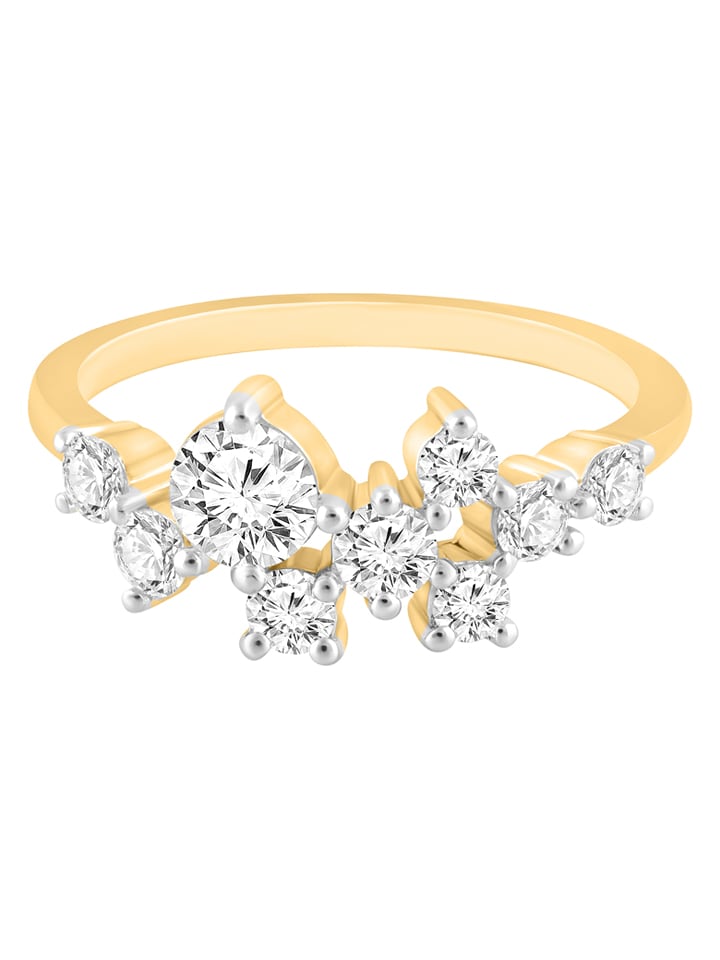 Diamonds lab grown Złoty pierścionek z diamentami rozmiar: 50