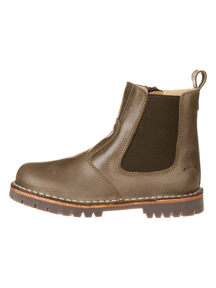 POM POM Skórzane sztyblety w kolorze khaki rozmiar: 30