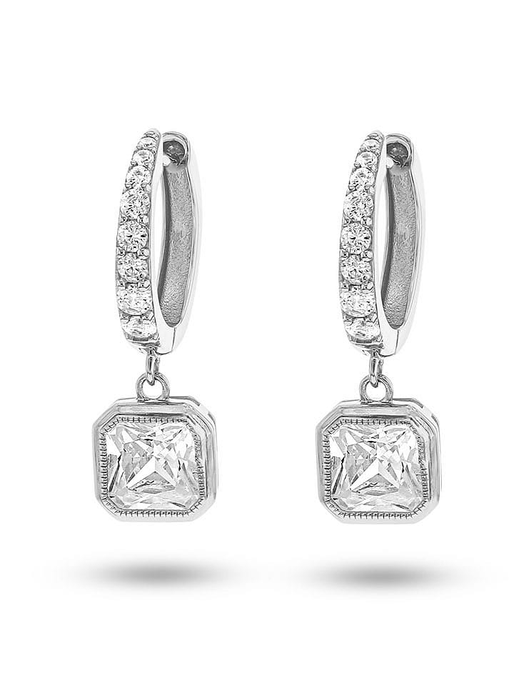 Eclat d'Argent Srebrne kolczyki-kreole z cyrkoniami rozmiar: onesize