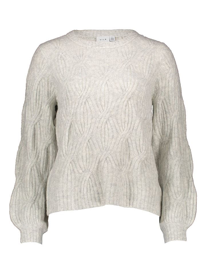 Vila Sweter w kolorze jasnoszarym rozmiar: S