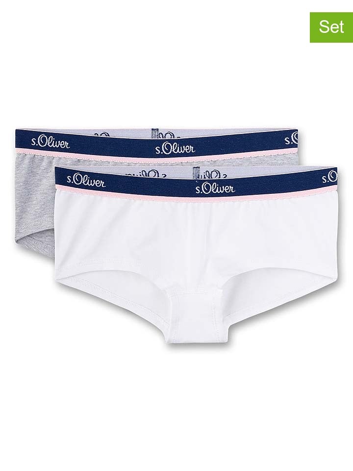 Sanetta Pełne majtki (2 pary) w kolorze białym i szarym rozmiar: 140