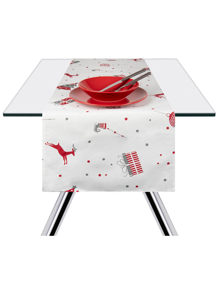 Trendy Kitchen by EXCÉLSA Bieżnik "Christmas" w kolorze biało-czerwonym - 140 x 40 cm rozmiar: onesize
