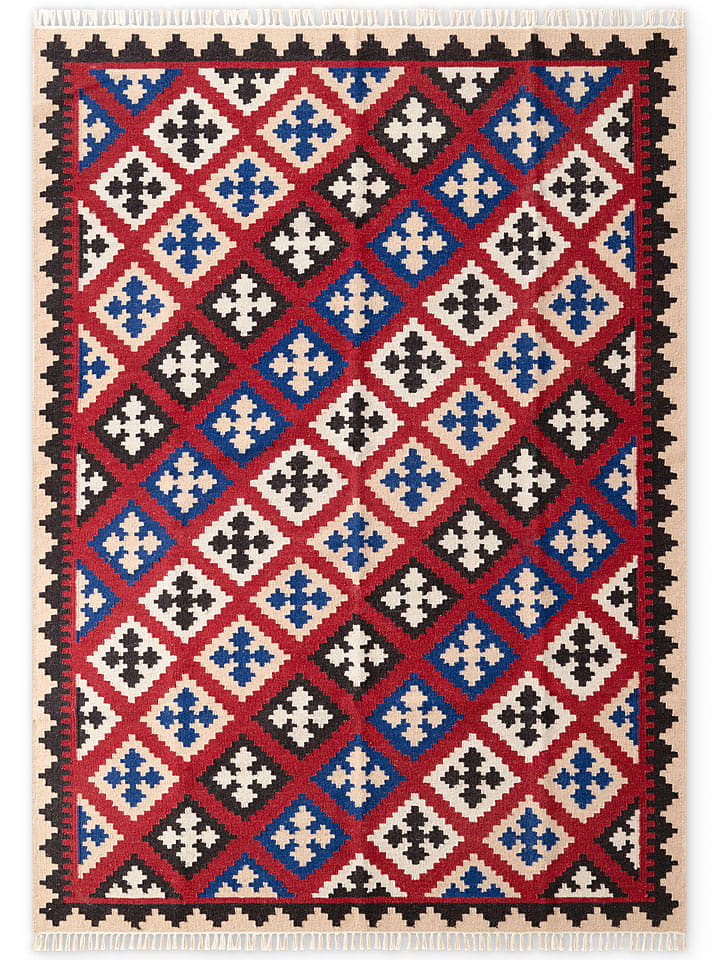 Hanse Home Wełniany dywan "Rami" w kolorze czerwono-kremowym rozmiar: 60x190 cm