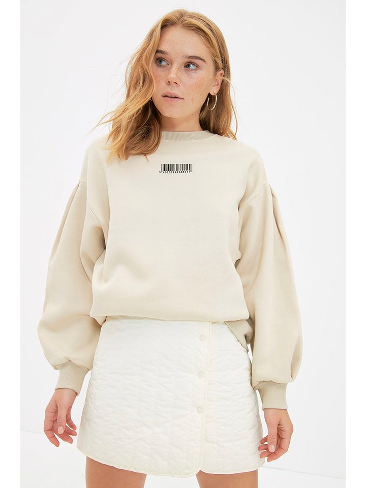trendyol Bluza w kolorze beżowym rozmiar: L