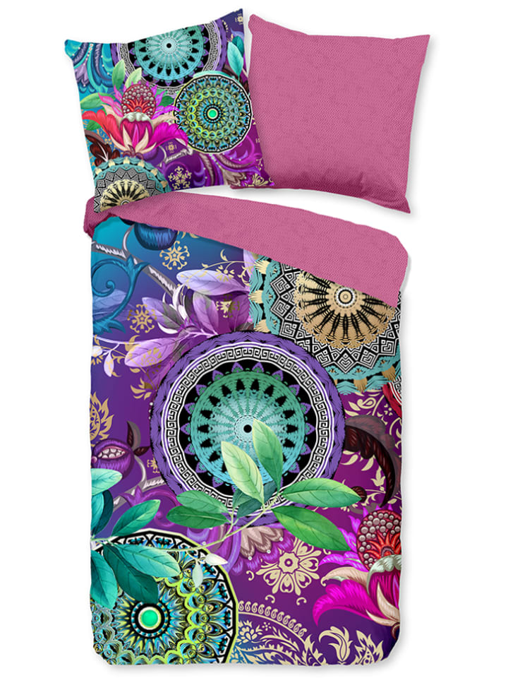 Hip Komplet pościeli satynowej "Raeni" ze wzorem rozmiar: 135x200 cm