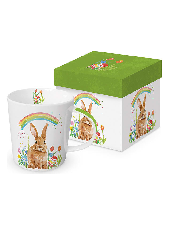 ppd Kubek jumbo "Rainbow Rabbit" w kolorze białym ze wzorem - 350 ml rozmiar: onesize