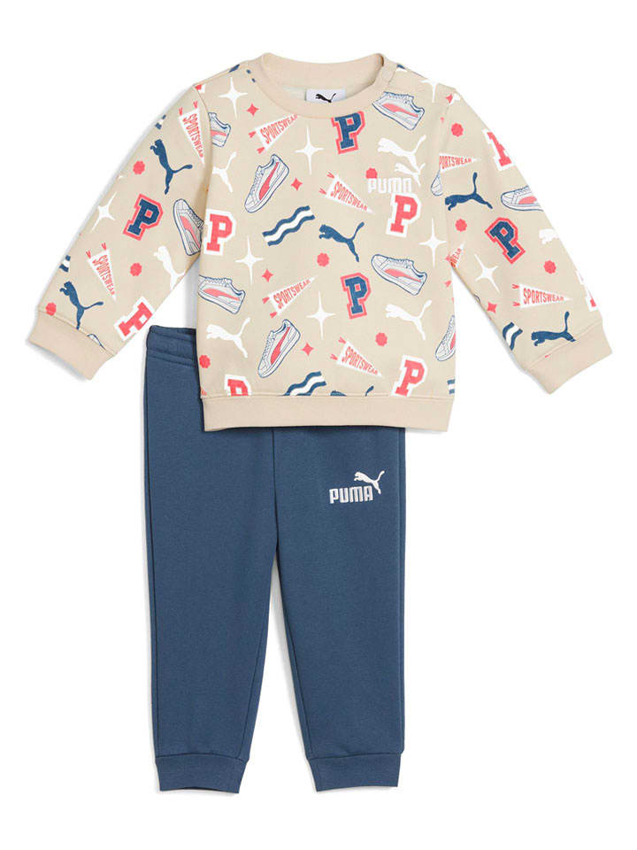 Puma Strój joggingowy w kolorze beżowo-granatowym rozmiar: 80