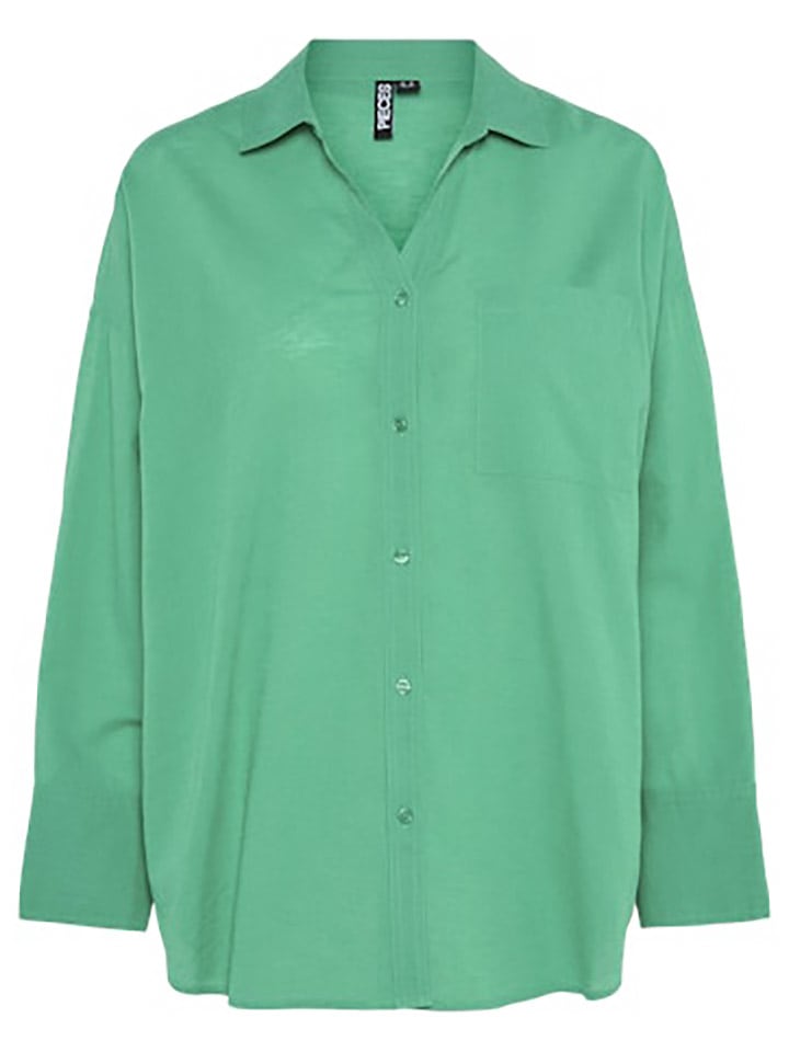 Pieces Bluzka "Matinka" w kolorze zielonym rozmiar: M