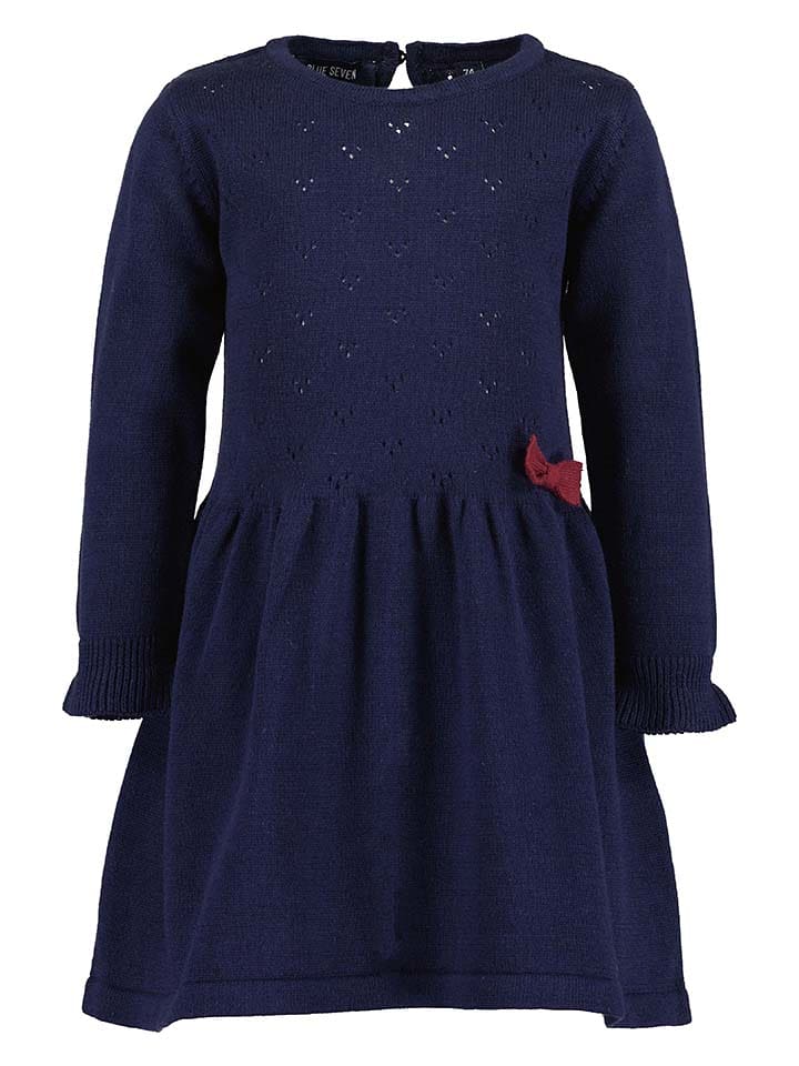 Blue Seven Sukienka dzianinowa w kolorze granatowym rozmiar: 80
