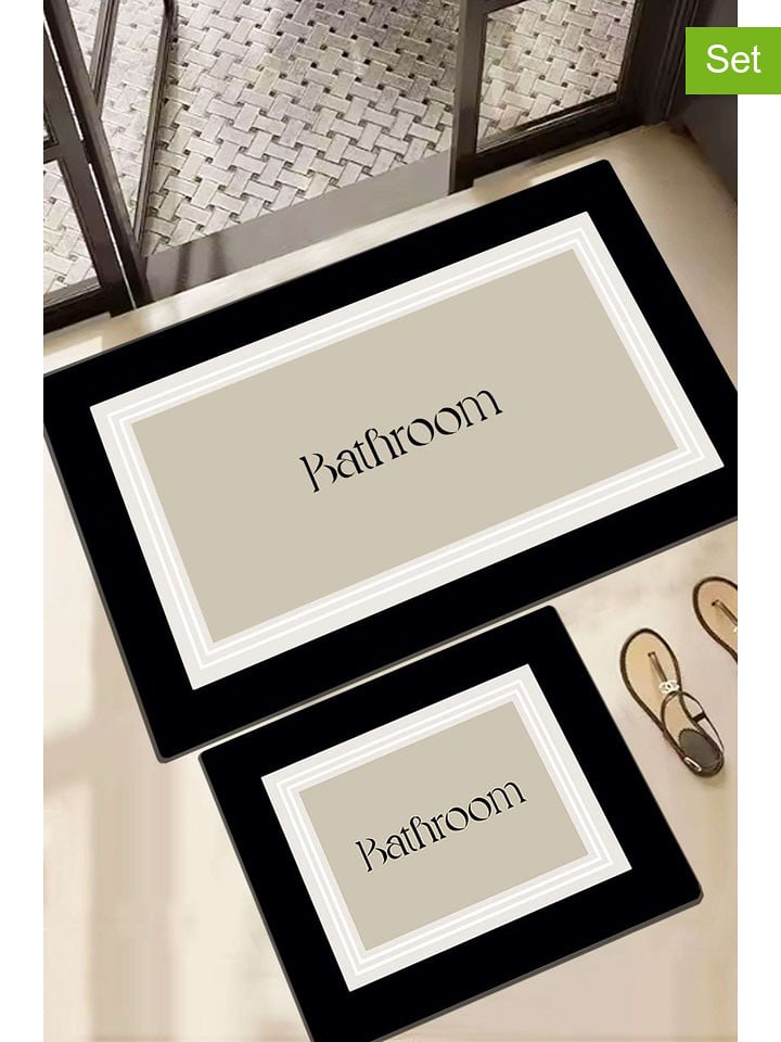 Mijolnir Dywaniki łazienkowe (2 szt.) w kolorze beżowo-biało-czarnym rozmiar: onesize