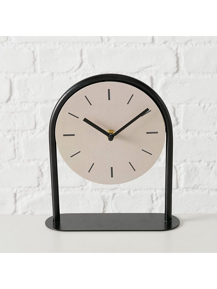Boltze Zegar stołowy "Diabolo" w kolorze czarno-beżowym - wys. 22 cm rozmiar: onesize