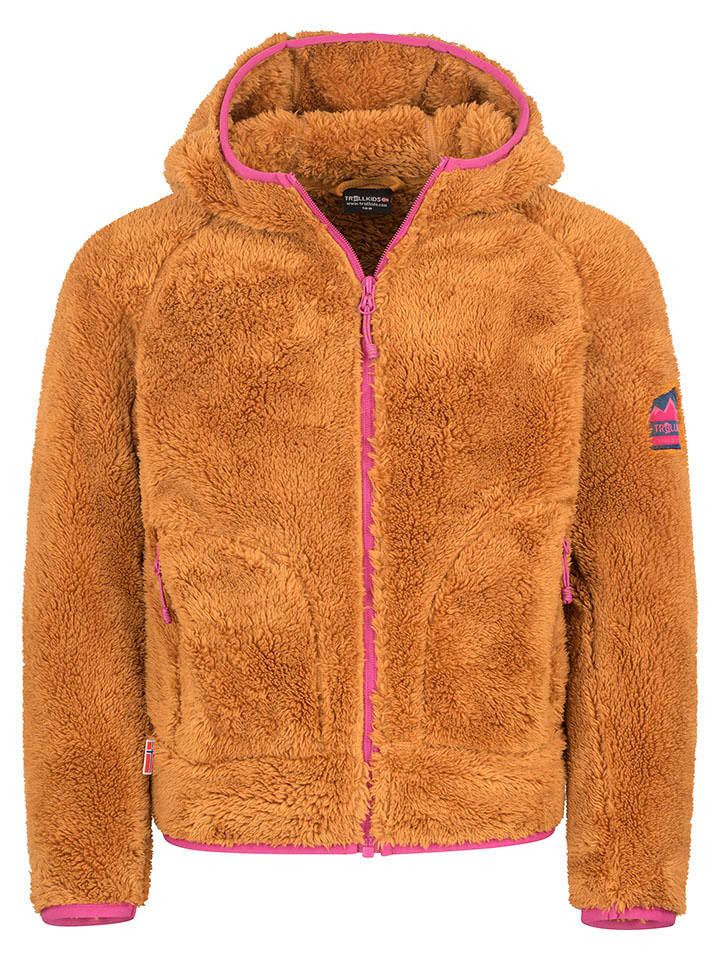 Trollkids Kurtka polarowa "Borgund" w kolorze jasnobrązowym rozmiar: 128