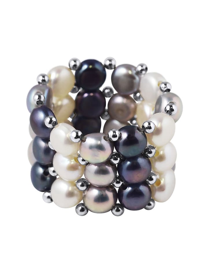 Mitzuko Pierścionek perłowy w kolorze kremowo-szaro-tahiti rozmiar: onesize