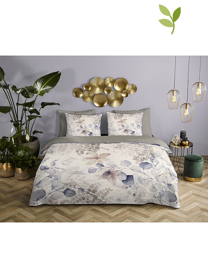 Descanso Komplet pościeli satynowej "Fivien" w kolorze beżowym rozmiar: 135x200 cm