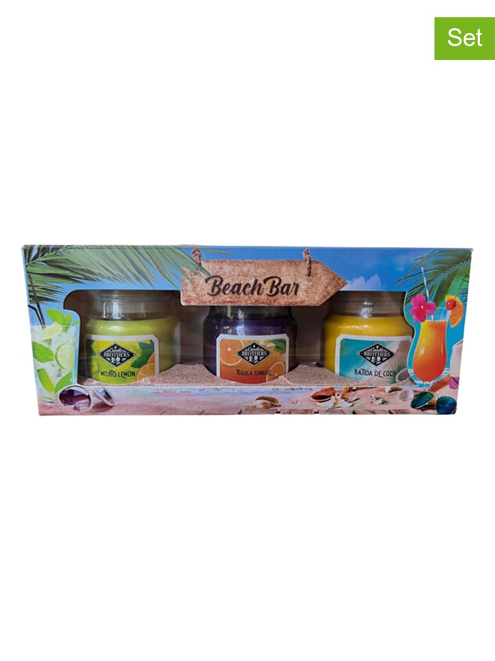 Candle Brothers Świece zapachowe (3 szt.) "Beach Bar" - 3 x 85 g rozmiar: onesize