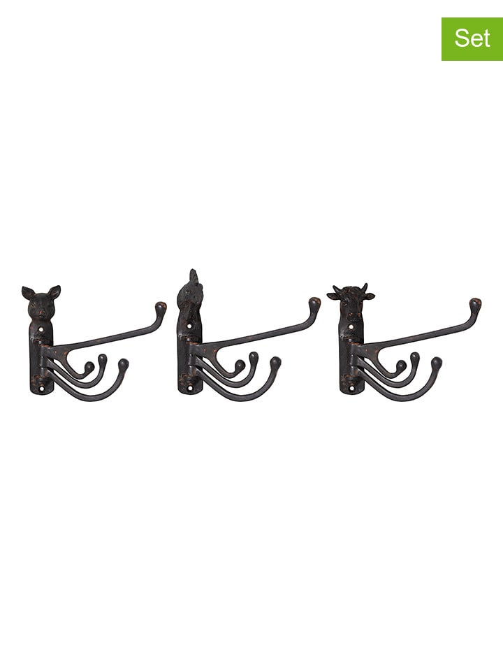 Anticline Wieszaki (3 szt.) w kolorze czarnym - 14,5 x 13,5 x 15,5 cm rozmiar: onesize