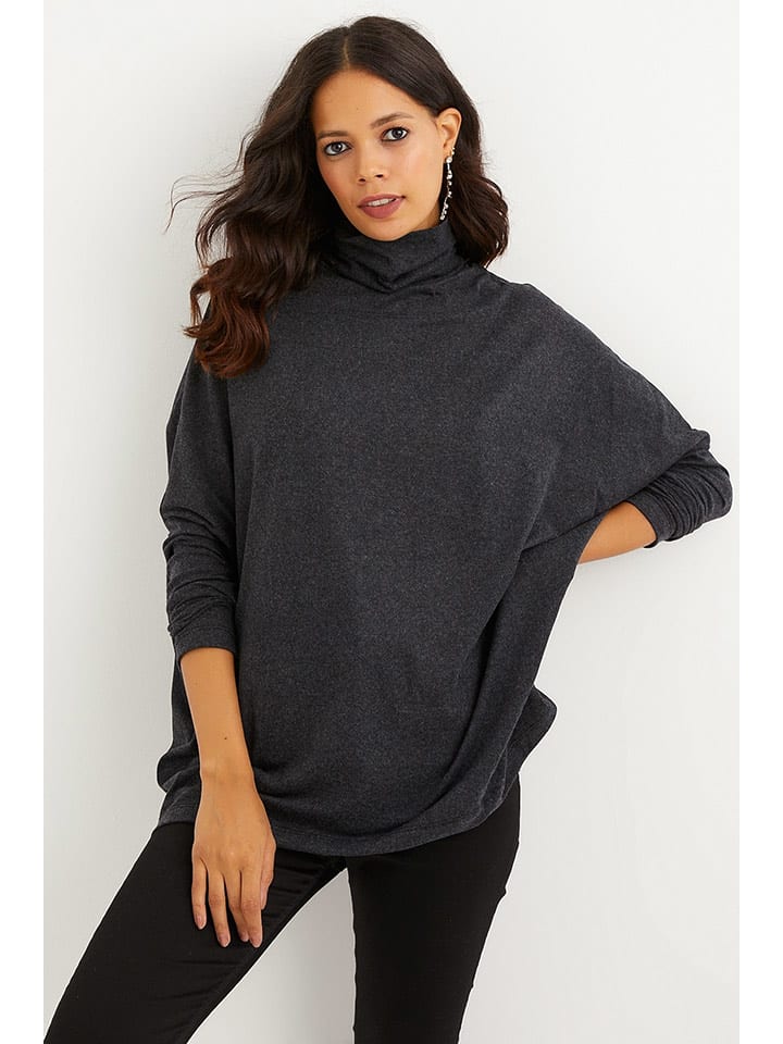 Cool and sexy Bluzka w kolorze antracytowym rozmiar: S