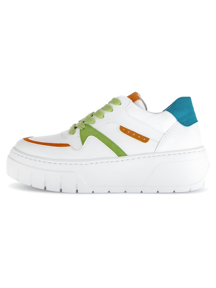 Gabor Skórzane sneakersy w kolorze białym ze wzorem rozmiar: 37