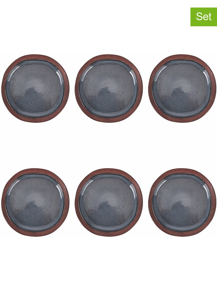 Villa d´Este Talerze obiadowe (6 szt.) "Bretagne" w kolorze granatowo-brązowym - Ø 26,5 cm rozmiar: onesize