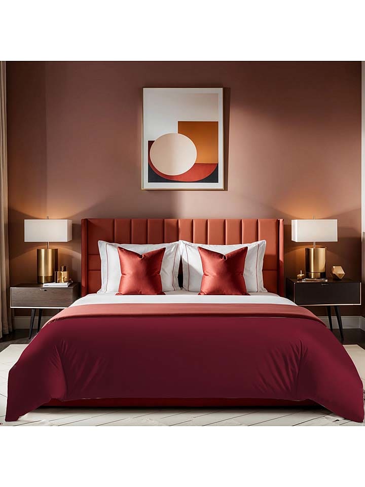 MIX&MATCH Poszwa renforcè w kolorze ciemnoczerwonym na kołdrę rozmiar: 135x200 cm