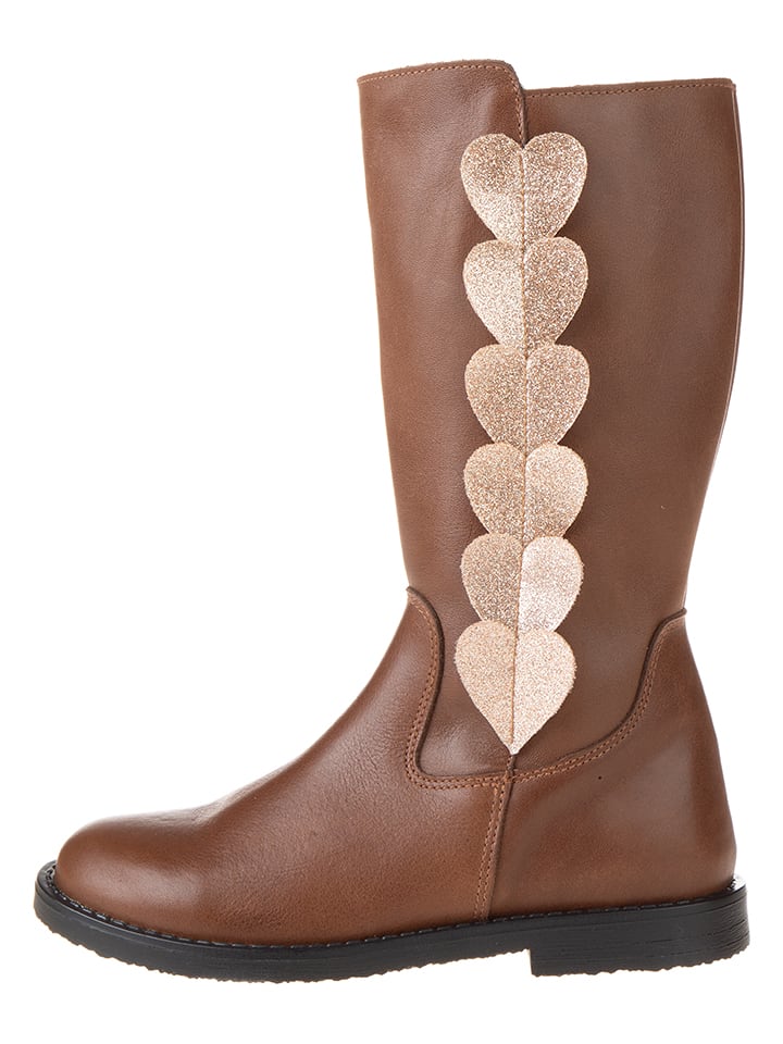 lamino Skórzane kozaki w kolorze jasnobrązowym rozmiar: 38