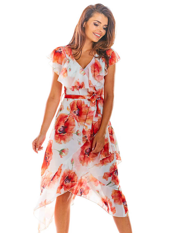 Awama Sukienka w kolorze czerwonym ze wzorem rozmiar: M