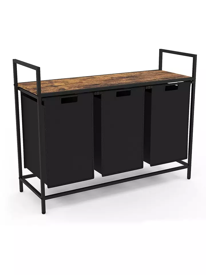 IDOMYA Essentials Kosz "Elize" w kolorze czarno-brązowym na pranie - 93 x 72 x 33 cm rozmiar: onesize