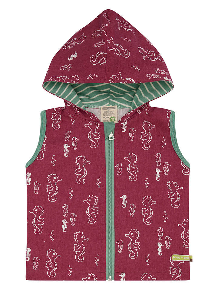 loud + proud Kamizelka dresowa w kolorze czerwono-zielono-białym rozmiar: 98/104