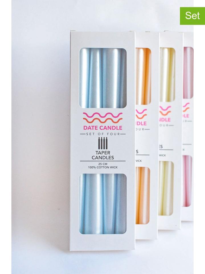 Lucky Bees Świece (4 szt.) w kolorze błękitnym - 4x 65 g rozmiar: onesize