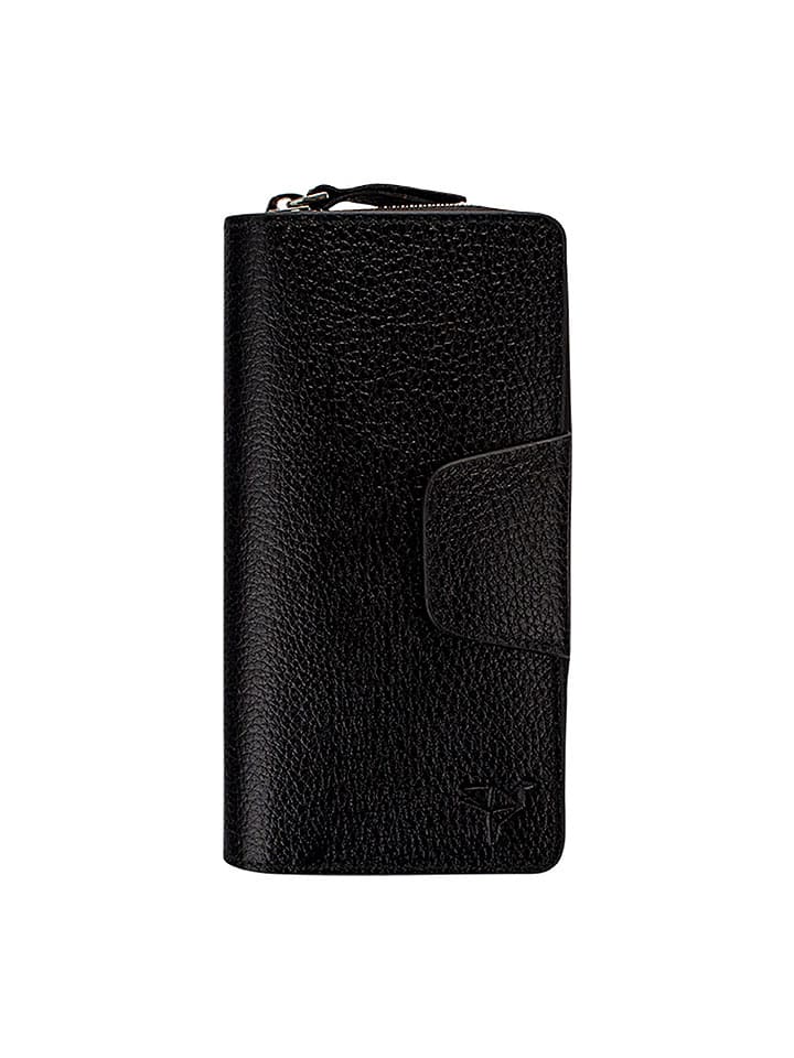 Lucky Bees Skórzany portfel w kolorze czarnym - 18,5 x 10 x 2 cm rozmiar: onesize