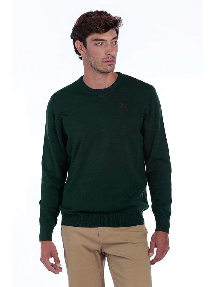 The Time of Bocha Sweter "Pico" w kolorze ciemnozielonym rozmiar: M