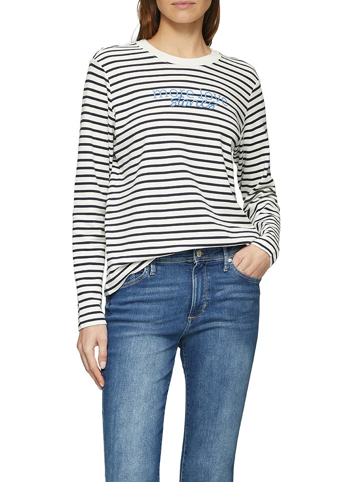 s.Oliver Koszulka w kolorze biało-granatowym rozmiar: 38