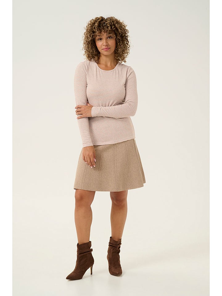 Cream Koszulka "Amma" w kolorze beżowo-białym rozmiar: M