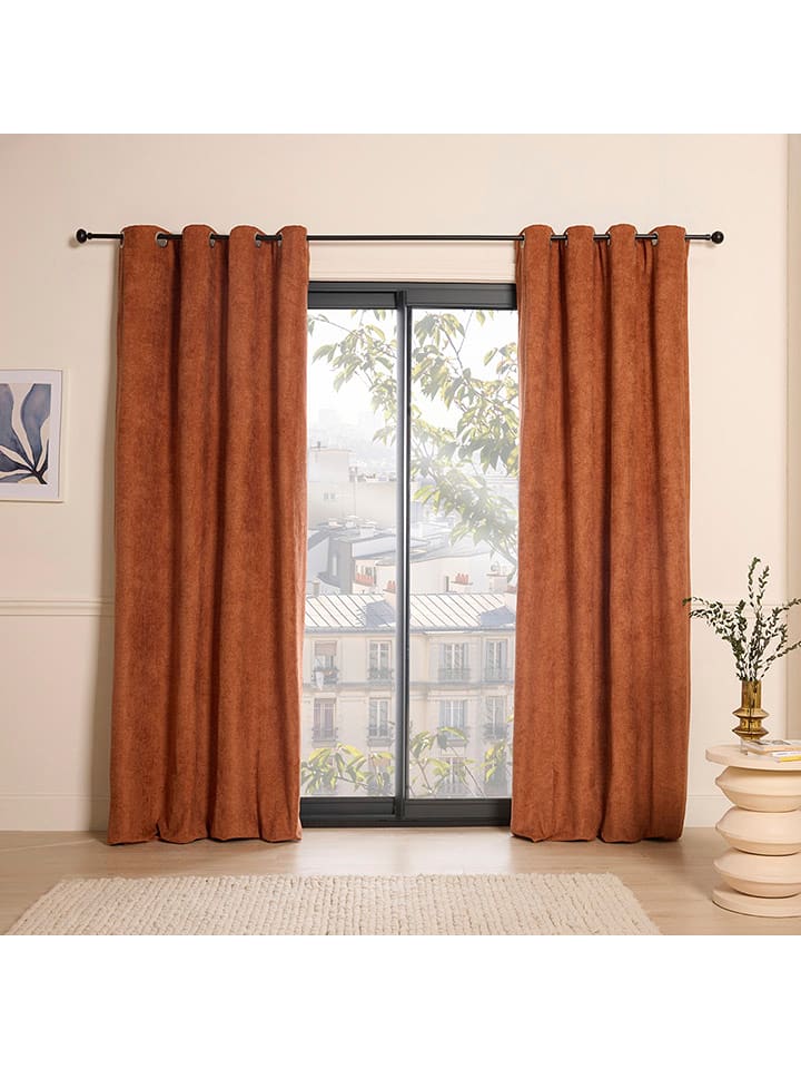 Cacharel textiles Zasłona "Casablanca" w kolorze pomarańczowym rozmiar: 140x350 cm