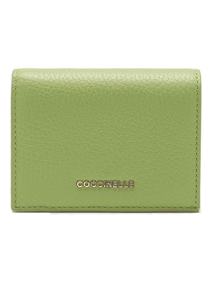 COCCINELLE Skórzany portfel w kolorze zielonym - 11 x 9 cm rozmiar: onesize