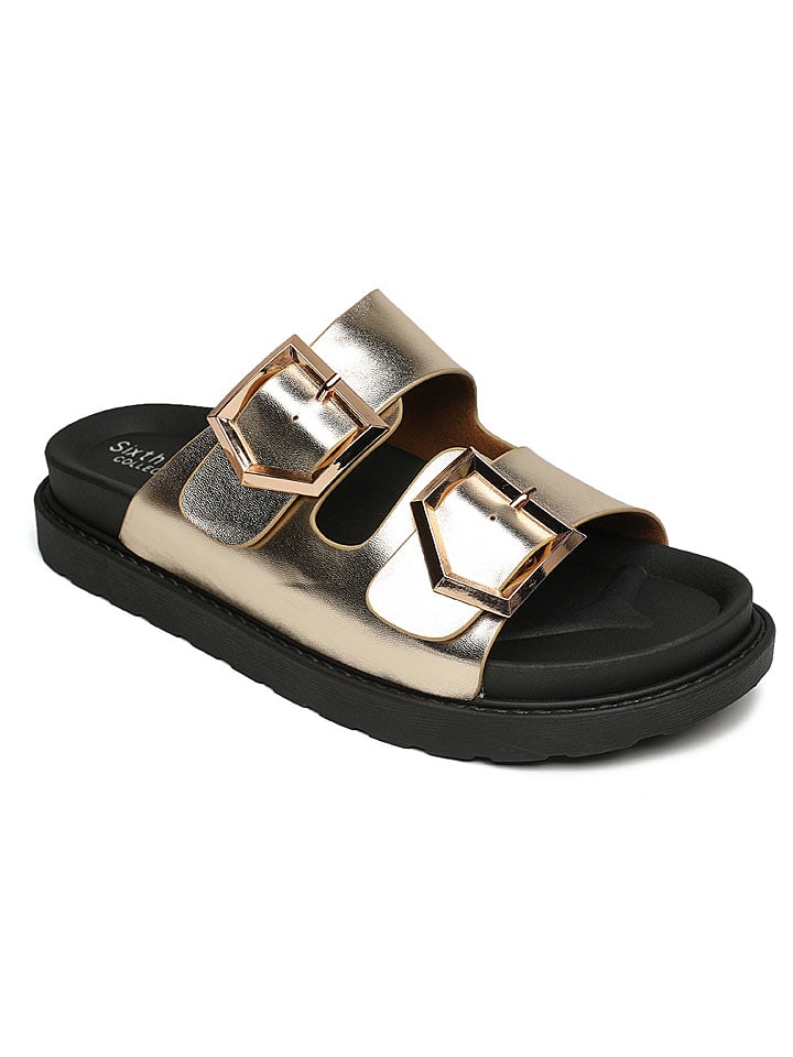 Sixth Sens Klapki w kolorze złoto-czarnym rozmiar: 36