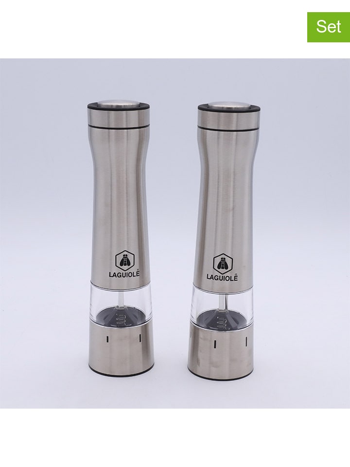 Laguiole 2-częściowy zestaw w kolorze srebrnym - wys. 23 cm rozmiar: onesize