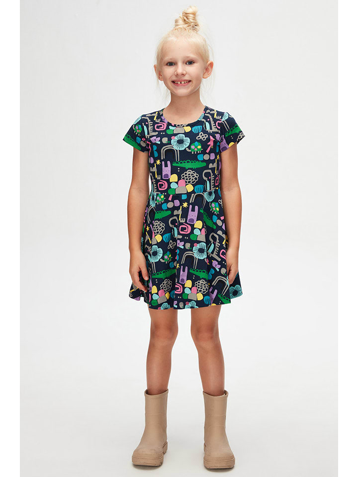 lovetti Sukienka w kolorze granatowym ze wzorem rozmiar: 122