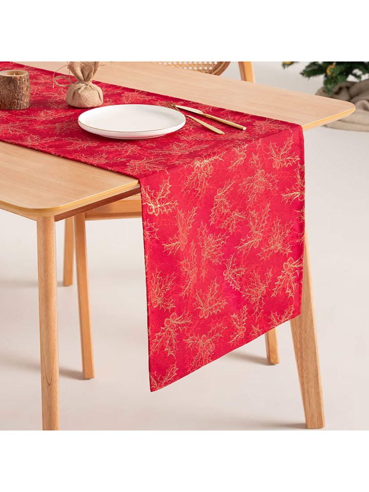 GAMUSI Bieżnik "Holly" w kolorze czerwonym rozmiar: 45x135 cm