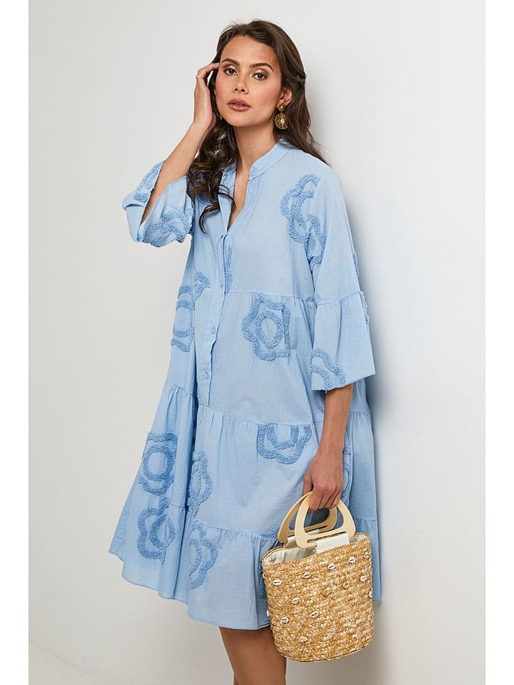 Lin Passion Lniana sukienka w kolorze błękitnym rozmiar: 38/40