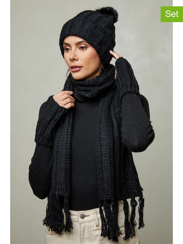 Soft Cashmere 3-częściowy zestaw w kolorze czarnym rozmiar: onesize