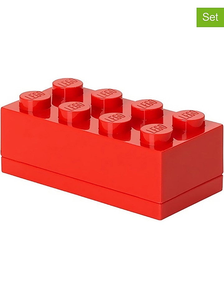 LEGO Pojemniki (3 szt.) "Mini 8" w kolorze czerownym - 9,2 x 4,3 x 4,6 cm rozmiar: onesize