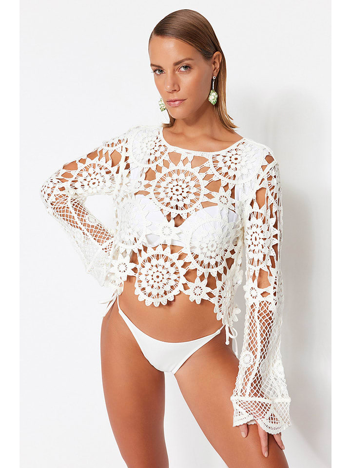 trendyol Bluzka w kolorze kremowym rozmiar: S