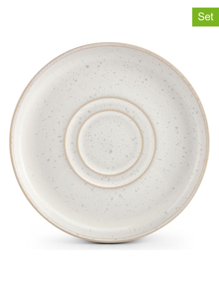 Salt and Pepper Spodki (4 szt.) "Curvy" w kolorze biało-beżowym - Ø 14 cm rozmiar: onesize