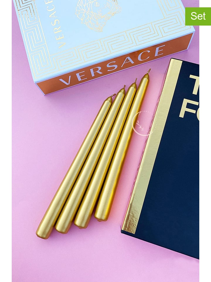 Lucky Bees Świece (4 szt.) w kolorze złotym - 4x 65 g rozmiar: onesize